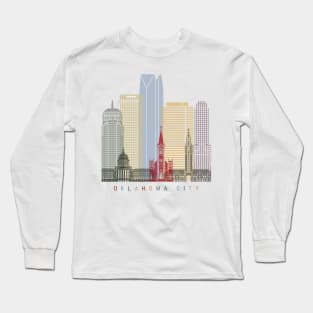 Oklahoma City skyline poster Long Sleeve T-Shirt